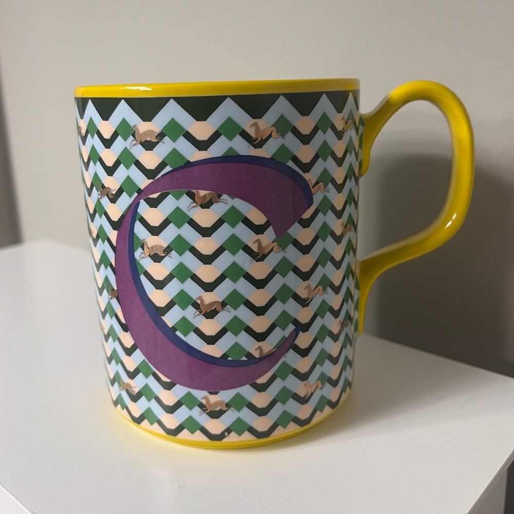 Anthropologie Parker Stoneware Monogram *C* Mug NWOB